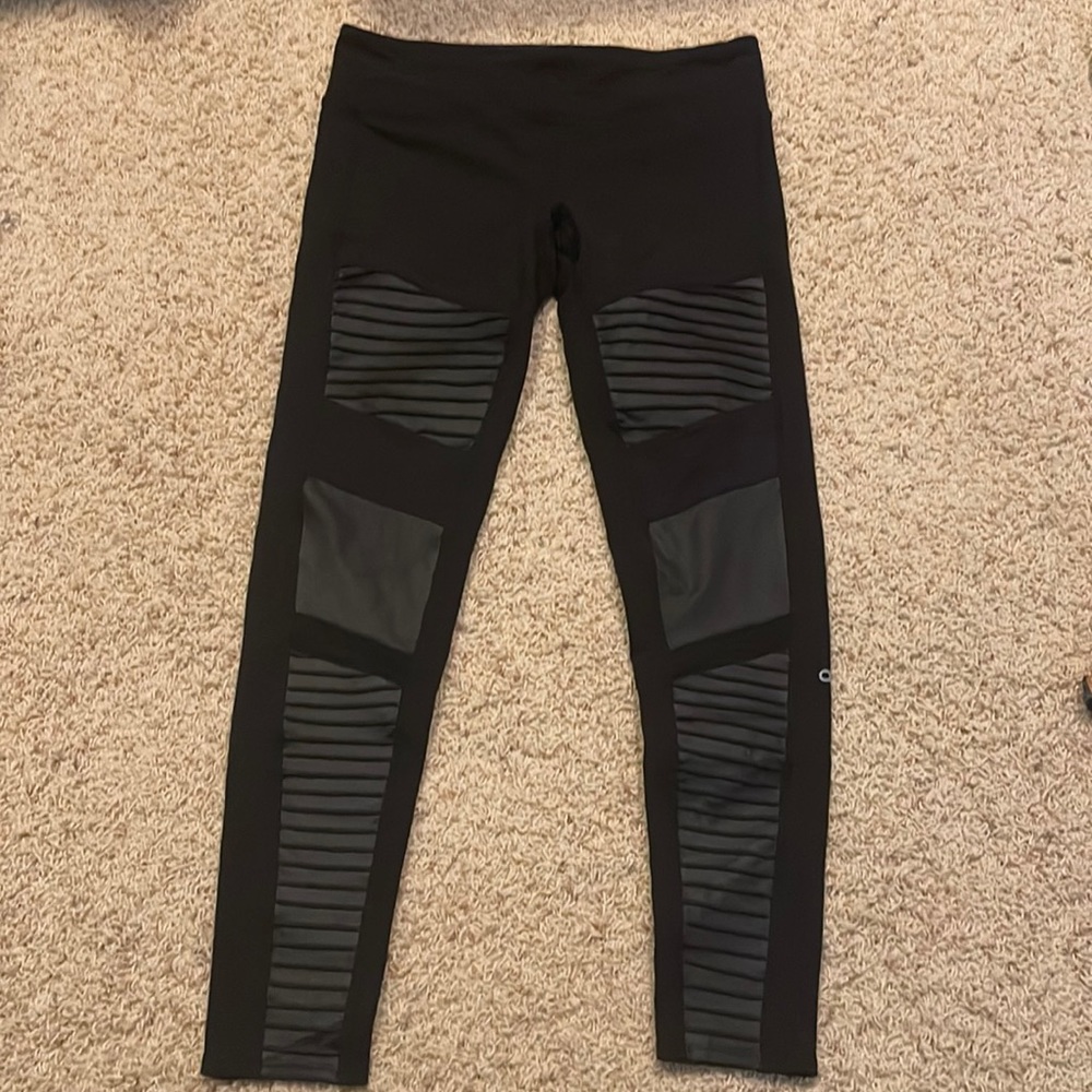 Black Alo moto leggings, size L